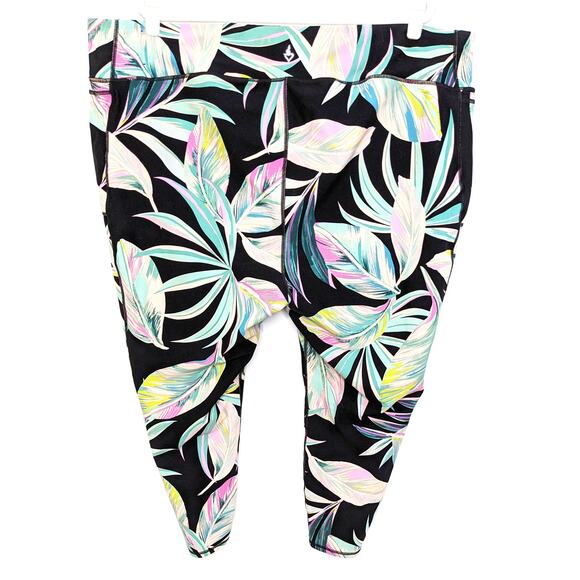 Torrid Womens 5X Leggings High Rise Tropical Performance Core Crop V Band Active - Picture 3 of 6